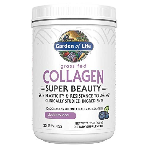 Product Cover Garden of Life Grass Fed Collagen Super Beauty Powder - Blueberry Acai, 20 Servings, Collagen Powder for Women Skin Hair Nails Joints, Collagen Peptides Powder, Collagen Protein, Collagen Supplements