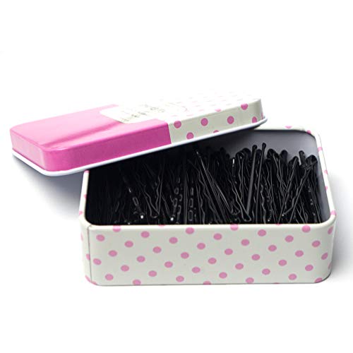 Product Cover 200 CT Hair Bobby Pins Black with Cute Case, Bobby Pins for Buns, Premium Hair Pins for Kids, Girls and Women, Great for All Hair Types, 2.16 Inches