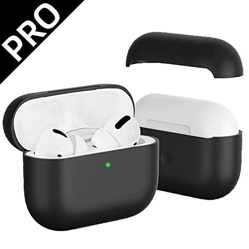 Product Cover UHKZ Airpod Pro Case, Protective Silicone Airpods Pro Case Cover Compatible for Apple Airpods Pro Charging Case[Won't Affect Wireless Charging][Fit Tested],Black