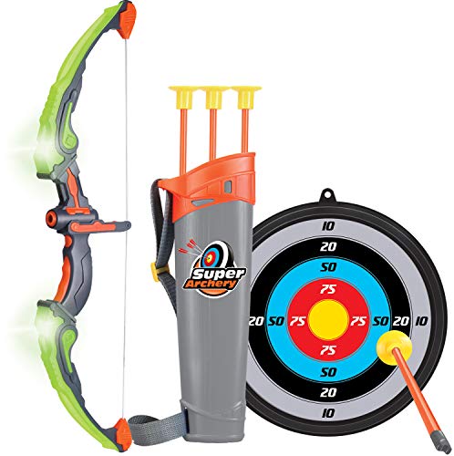 Product Cover Click N' Play Light Up Bow & Arrow Archery Set Outdoor Hunting Play with 3 Suction Cups Arrows Target & Quiver for Kids