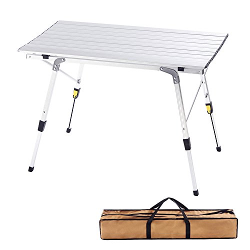 Product Cover CampLand Aluminum Table Height Adjustable Folding Table Camping Outdoor Lightweight for Camping, Beach, Backyards, BBQ, Party