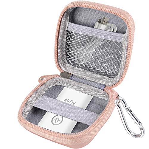 Product Cover COMECASE Hard Travel Carrying Case for Twelve South AirFly | Wireless Transmitter, Protective Storage Bag Pocket with Accessories Mesh Pocket - Rose Gold