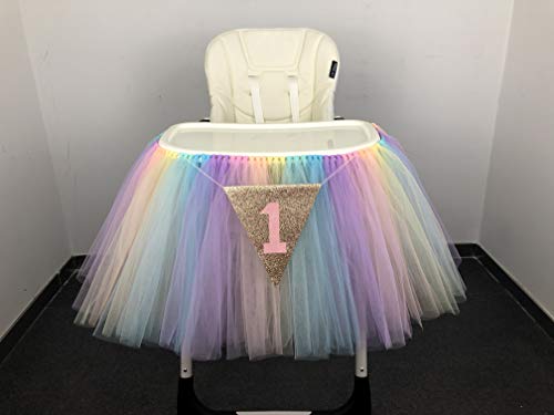 Product Cover Originals Group 1st Birthday Originals Group 1st Birthday Frozen Tutu for High Chair Decoration for Party SuppliesTutu for High Chair Decoration for Party Supplies (Rainbow)