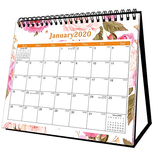 Product Cover 2020 Desk Calendar - Desk Calendar 2020 Standing Up 8'' x 6'' Desk Calendar Small Monthly Pages Easel Calendar