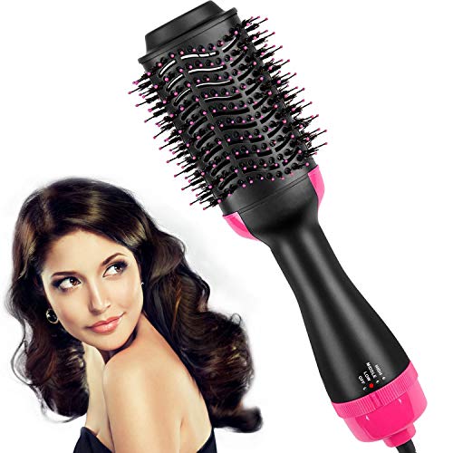 Product Cover Hair Dryer Brush,Hot Air Brush, One Step Hair Dryer & Volumizer, Styler for Straightening, Curling, Salon Negative Ion Ceramic Electric Blow Dryer Rotating Straightener