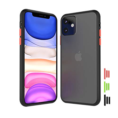Product Cover Compatible with iPhone 11 Case, Anti-Scratch TPU+PC Cover with 3 Sets Color Button Bumper Case for iPhone 11 6.1 Inch