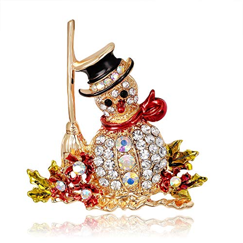 Product Cover Fesciory Christmas Brooch Pins for Women, Multi-Colored Rhinestone Crystal Enamel Christmas Jewelry Gift for Girls