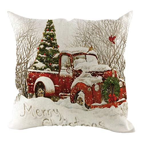 Product Cover Christmas Decorations Pillow Covers Throw Pillow Cases Retro Truck Cushion Cover 18 x 18 Inch Home Decoration