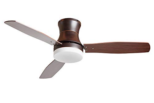 Product Cover Hauslane CF6000 48 Inch Modern 3 Blade Ceiling Fan with Lights | Bright LED Lamp and Three Reversible Blades | Suitable for 175 Sq Ft Room, Oil-Brown Metal Finish