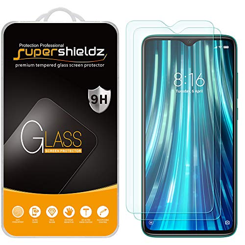Product Cover (2 Pack) Supershieldz for Xiaomi (Redmi Note 8 Pro) Tempered Glass Screen Protector, Anti Scratch, Bubble Free