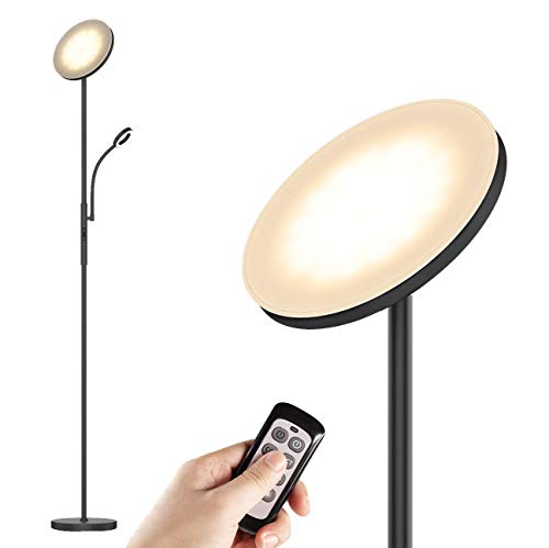 Product Cover LED Floor Lamps - Standing Lamp with Flexible Gooseneck Reading Light, 2400 Lumens Full Range Dimmable with 3-Color Temperature for Living Romm, Bedroom, Office