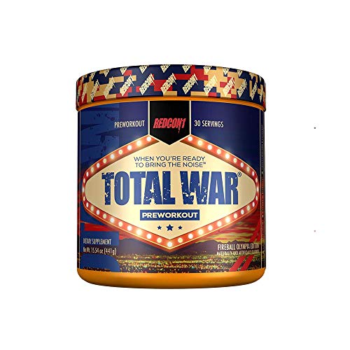 Product Cover Redcon1 Total War - Limited Edition Line - Pre Workout, 30 Servings, Boost Energy, Increase Endurance and Focus (Olympia Fireball)