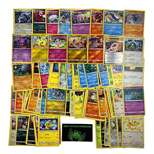 Product Cover 100 Pokemon Cards with 10 Rares, 5 Foils, and How to Play Pokemon Instructions!