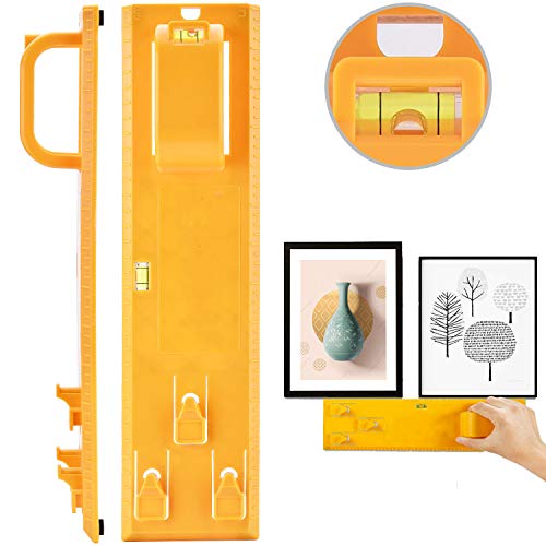 Product Cover Picture Hanging Kit, Picture Frame Hanger Tool, Picture Hanger Tools with Level Suitable for All Wall Materials, Picture Frame Ruler for Marking Position, Hooks, Nails and Hanger Level