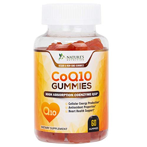 Product Cover CoQ10 Gummies - Peach Gummy Vitamins with High Absorption Coenzyme Q10 100mg - Natural Antioxidant Dietary Supplement for Cardiovascular & Heart Health - 60 Gummies