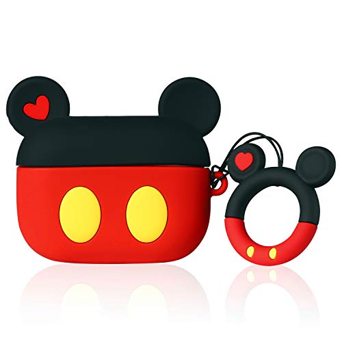 Product Cover Lupct Red Mickey Compatible with Airpods Pro/Airpods 3 Case Silicone,Cute Cartoon 3D Unique Air pods Design Cover,Fun Fashion Funny Cases for Kids Girls Teens Boys Character Skin Keychain Airpod 3