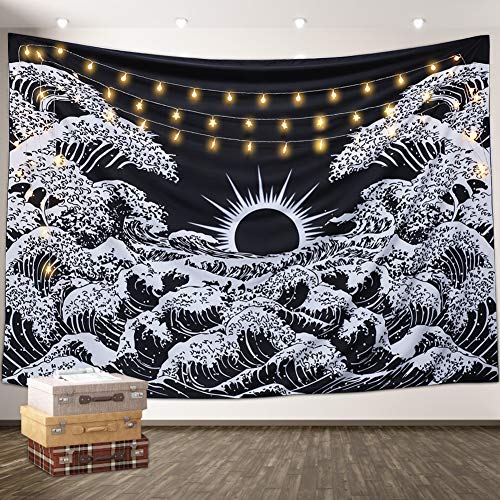 Product Cover Aamebay Black and White Tapestry Wall Hanging,Hippie Bohemian Wall Tapestry for Living Room Bedroom Dorm Decor Wall BlanketWall Tapestry for Living Room Bedroom Dorm Decor Wall Blanket (130150CM)