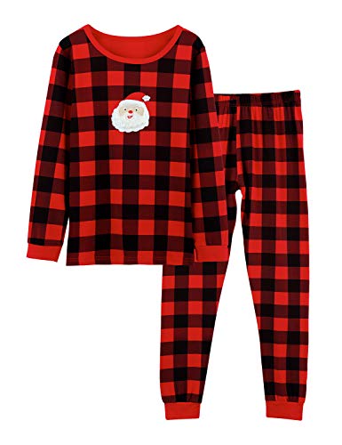 Product Cover Boys & Girls Christmas Pajamas - 100% Cotton Size 2T - 16 Unisex Toddler Kids Santa Reindeer Penguin PJS Set