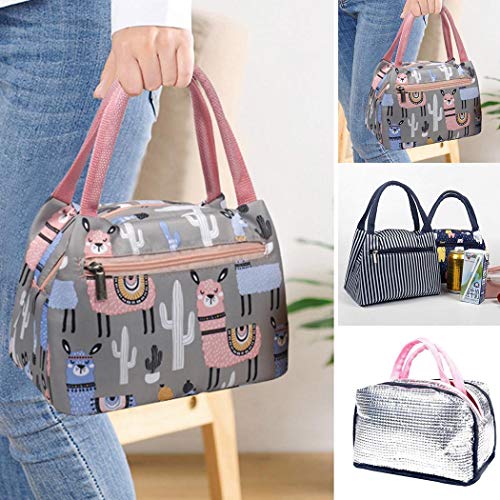 Product Cover Ladiy New Prints Heat Preservation Portable Zipper Closure Lunch Bag Tote Lunch Bags