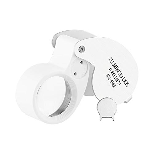Product Cover Mini 40x25mm Jewelry Jade Magnifier Illuminated Loupe Portable Fold LED Magnifying Glass Gift Inspecting Cash Stamps Coin