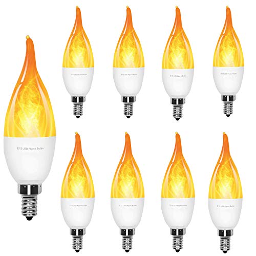 Product Cover LED Flame Effect Light Bulb -  2 Watt Warm White LED Chandelier Bulbs,3 Modes with E12 Base LED Bulb - Flame Light  for  /Hotel/Bar / Party Decoration ( 9PARK )