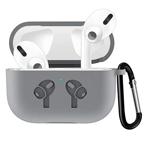 Product Cover UHKZ Compatiable with AirPods Pro 2019 Case[Visible Front LED], Protective Soft Slim Silicone Case with Keychain Accesssories for AirPods Pro Charging Case [2019 Release]