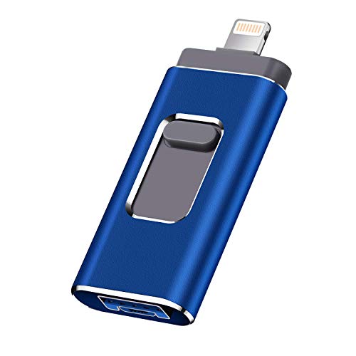Product Cover iOS Flash Drive for iPhone Photo Stick 512GB PANGUK Memory Stick USB 3.0 Flash Drive Lightning Thumb Drive for iPhone iPad Android and Computers (Blue512)