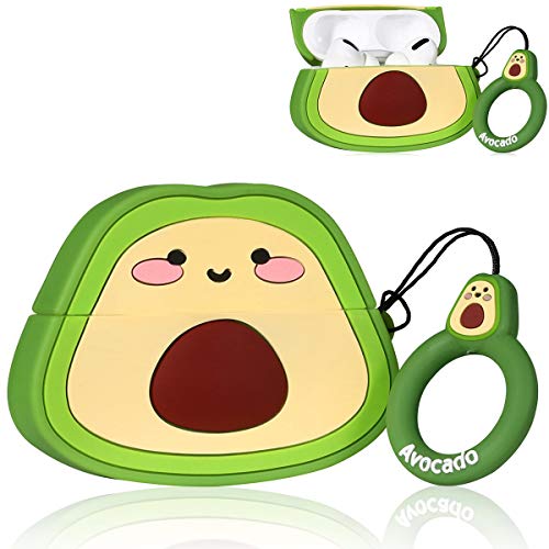 Product Cover Punswan Avocado Airpod Case for Airpods Pro/3, Cute 3D Funny Cartoon Character Soft Silicone Catalyst Pony Cover, Fruit Fun Cool Keychain Design Skin, Fashion Cases for Girls Kids Boy Air pods Pro 3