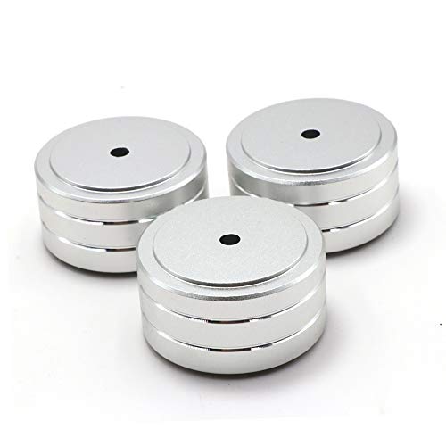Product Cover 4pcs 40x20mm Aluminum HiFi AMP Speaker Isolation Stand Turntable DAC Feet Pad (Silver Colour)