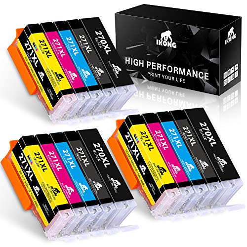 Product Cover IKONG PGI-270XL CLI-271XL Compatible Replacement for Canon 270 271 Ink Cartridges, for Canon Pixma MG5720, MG5722, MG6820, MG6821, TS5020, TS6020 Printer (3 PGBK, 3 Black, 3 Magenta, 3 Cyan, 3 Yellow)