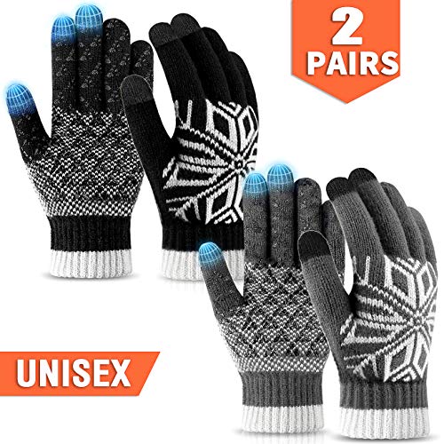Product Cover COOYOO Winter Gloves for Women and Men,Touchscreen Gloves,Warm Knit Wool,Anti-Slip Silicone Gel - Thickened Thermal Soft Wool Lining Elastic Cuff
