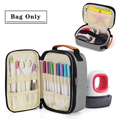 Product Cover Luxja Double-Layer Carrying Case Compatible with Cricut Easy Press Mini, Tote Bag Compatible with Cricut Easy Press Mini and Supplies (Bag Only), Gray