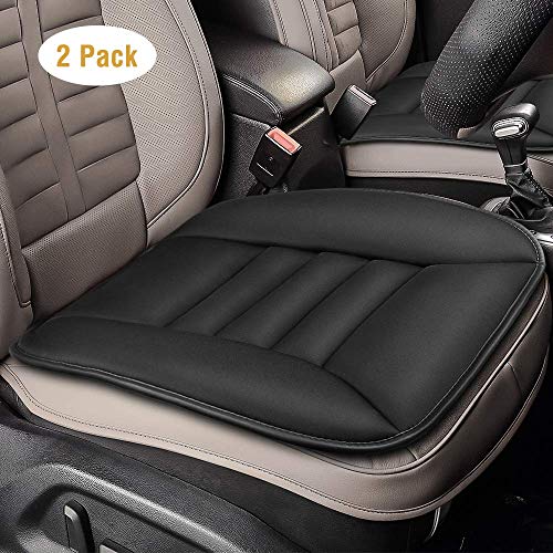 Product Cover Tsumbay Car Seat Cushion 2pc Car Interior Seat Cover Cushion Pad Mat for Car Driver Seat Office Chair Home Black Seat Covers Use Pain Relief Memory Foam Comfort Seat Protector with Non Slip Bottom