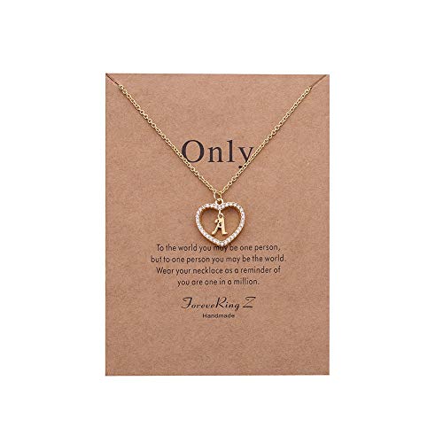 Product Cover Wishoney Letter Pendant Necklace A-Z Name Necklace Initial Necklace Women Jewelry Message Card