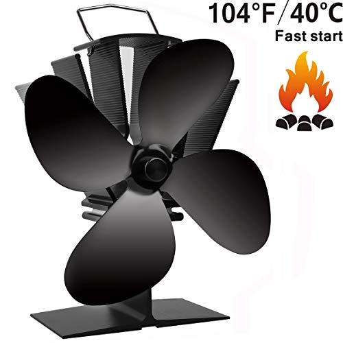 Product Cover CXhome 4-Blade Heat Powered Stove Fan for Wood/Log Burner/Fireplace,Ultra Quiet Circulating Warm Air Saving Fuel Efficiently