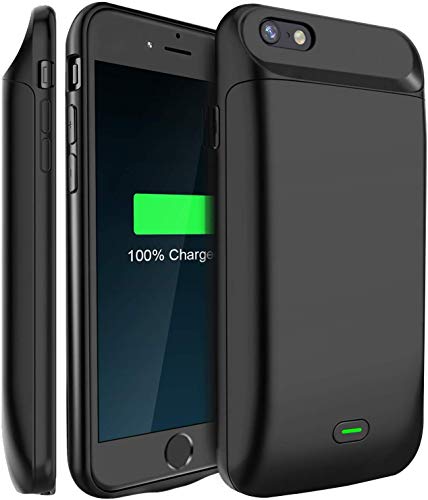 Product Cover LoHi Battery Case, for iPhone 8/7 / 6s / 6 Portable & Protective 5000mAh Capacity Extended Smart Battery Charging Case, Support Headphones, 4.7'' Black