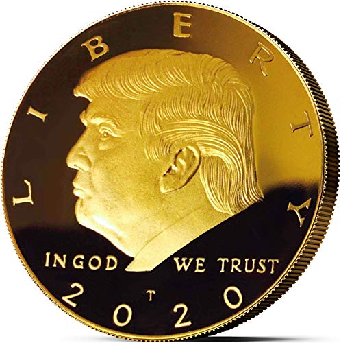 Product Cover Donald Trump Coin 2020 - Gold Plated Collectible Coin, Protective Case Included - Re-Election Gift, Show Your Support to Keep America Great