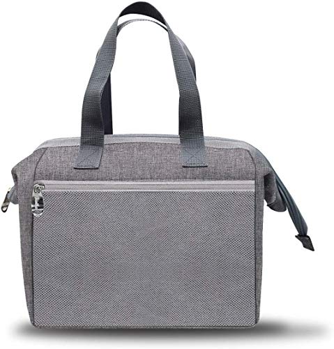 Product Cover Insulated lunch Bag Wide Open Insulated Lunch box Lunch Tote Bags for Women Men (Gray)
