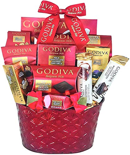Product Cover Godiva Chocolatier Gift Basket -Chocolate Assortment For 2019 Christmas Holiday Season-Gift Box-Keepsake Tin-Gift Basket-Corporate Gift Box,Birthday, Sympathy, Get Well - LA Signature