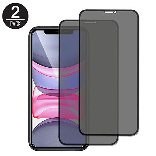 Product Cover Privacy Screen Protector for iPhone 11/iPhone XR，Innovative Anti-Spy 2.5D Touch Full Cover 9H Tempered Glass [Bubble Free/Install Easy] 6.1Inch,2Pack
