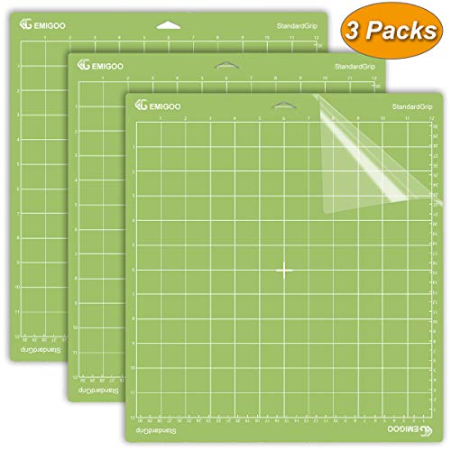 Product Cover Standard Grip Cutting Mat for Cricut Explore One/Air/Air 2/Maker 3 Packs Cut Mats Replacement Accessories for Cricut (12 x 12 inch, Green)