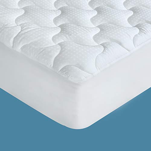 Product Cover THLAND Queen Mattress Pad Cover Cooling Pillow Top Quilted Mattress Topper 300TC 100% Cotton with 8-21 Inch Deep Pocket