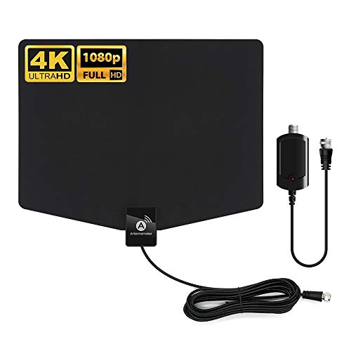 Product Cover [NEWEST 2020] Amplified HD Digital TV Antenna Up To 120 Miles Range - Compatible 4K 1080p Fire Stick and All TV's with Powerful HDTV Amplifier Signal Booster - 13.2ft Long Coax Cable