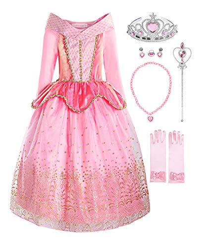 Product Cover ReliBeauty Girls Princess Dress up Costume with Accessories, 4T, Pink