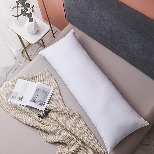 Product Cover Yalamila Full Body Pillow for Adults-100% Polyester Memory Fiber Fill Body Pilllow Insert for Side Sleeper-Breathable White Long Pillow for Sleeping-20×54 inch