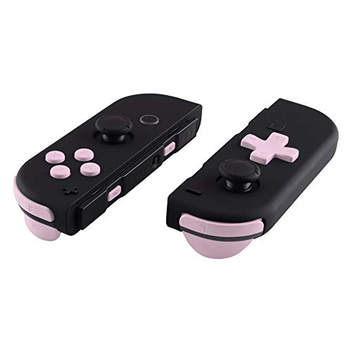 Product Cover Soft Touch Sakura Pink D-pad ABXY Keys SR SL L R ZR ZL Trigger Buttons Springs, Full Set Buttons Fix Kits for Nintendo Switch Joycon (D-pad ONLY Fits for eXtremeRate Joycon D-pad Shell)
