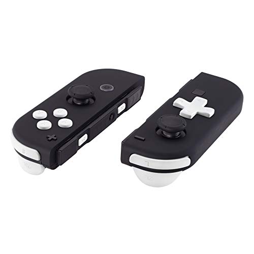 Product Cover Soft Touch White D-pad ABXY Keys SR SL L R ZR ZL Trigger Buttons Springs, Replacement Full Set Buttons Fix Kits for Nintendo Switch Joycon (D-pad ONLY Fits for eXtremeRate Joycon D-pad Shell)