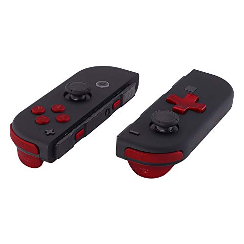 Product Cover Soft Touch Red D-pad ABXY Keys SR SL L R ZR ZL Trigger Buttons Springs, Replacement Full Set Buttons Fix Kits for Nintendo Switch Joycon (D-pad ONLY Fits for eXtremeRate Joycon D-pad Shell)