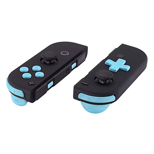 Product Cover Soft Touch Heaven Blue D-pad ABXY Keys SR SL L R ZR ZL Trigger Buttons Springs, Replacement Full Set Buttons Fix Kits for Nintendo Switch Joycon (D-pad ONLY Fits for eXtremeRate Joycon D-pad Shell)