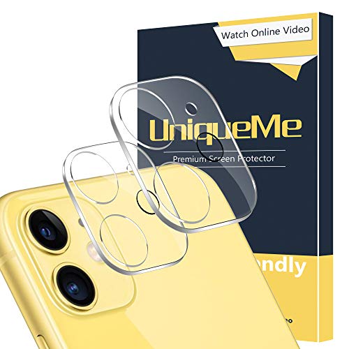 Product Cover [ 2 Pack ] UniqueMe for iPhone 11 Camera Lens Protector Tempered Glass[New Version] Add Cameras Flash Circle